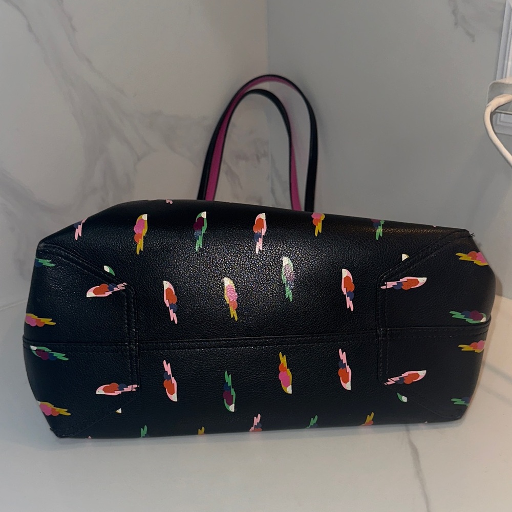 Kate Spade Black Tote with Colorful Parrot Design - Picture 6 of 16